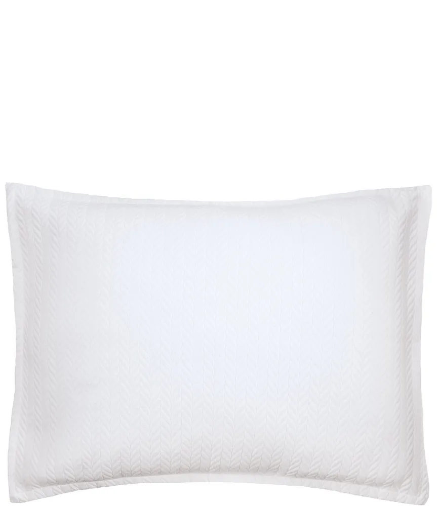 ELISABETH YORK Edin Braided Pattern Hemstitch Cotton Sham