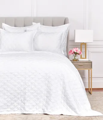 ELISABETH YORK Emory Collection Channel Stitch Diamond Pattern Cotton Quilt