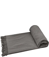 ELISABETH YORK Lavato Hand-Knotted Fringe Cotton Bed Throw Blanket