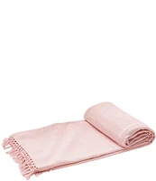 ELISABETH YORK Lavato Hand-Knotted Fringe Cotton Bed Throw Blanket