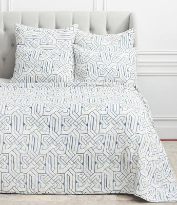 ELISABETH YORK Marlowe Geometric Pattern Cotton Gauze Storm Quilt