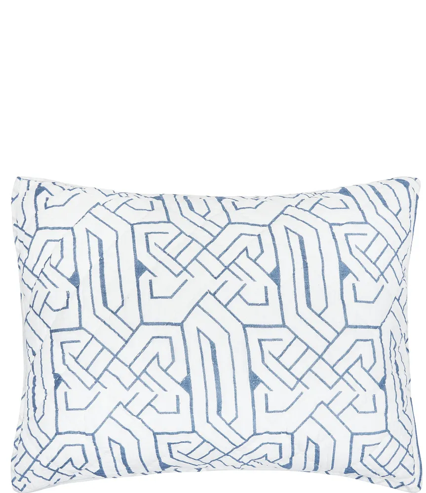 ELISABETH YORK Marlowe Storm Geometric Pattern Cotton Gauze Standard Sham