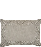 ELISABETH YORK Rhea Fleur Damask Embroidered Pillow