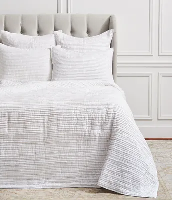 ELISABETH YORK Tess Dove Woven Pleated Cotton King Quilt