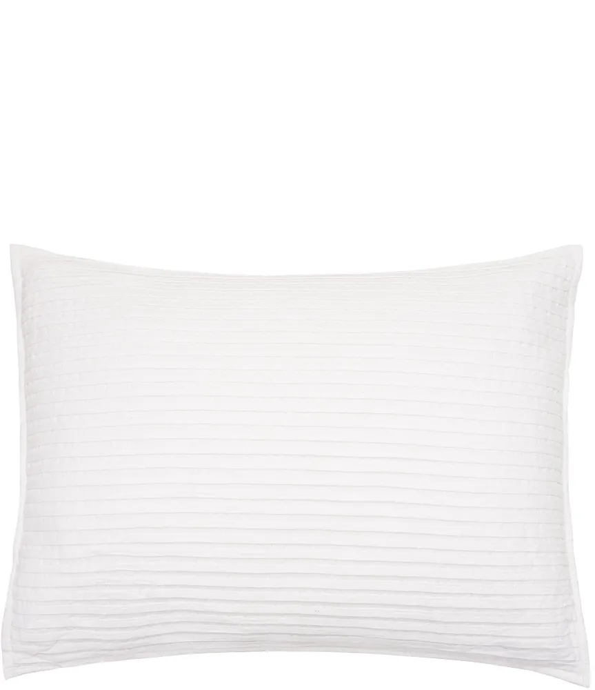 ELISABETH YORK Tess Dove Woven Pleated Cotton Sham