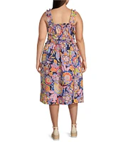 Eliza J Plus Size Cotton Poplin Floral Sundress
