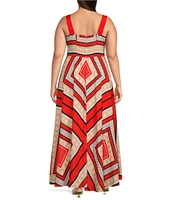 Eliza J Plus Size Scarf Printed Maxi Sundress