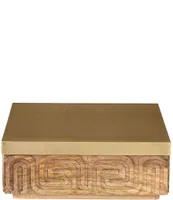 Elk Home Maze Carved Mango Wood & Brass Decorative Storage Box