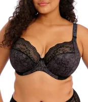 Elomi Lucie Floral Print Full Busted Underwire Stretch Plunge Bra