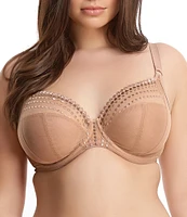 Elomi Plus Size Matilda Embroidered Sheer Plunging Convertible U-Back to Racerback Contour Wire Full-Busted Bra