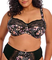 Elomi Morgan Lace-Trimmed Floral Full-Busted Contour U-Back Underwire Bra