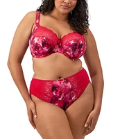 Elomi Morgan Lace-Trimmed Printed Full-Busted Contour U-Back Underwire Bra
