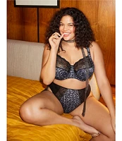 Elomi Morgan Stretch Lace-Trimmed Animal Print Full-Busted Contour U-Back Underwire Bra