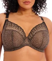 Elomi Plus Size Matilda Sheer Leopard Print Convertible U-Back to Racerback Full-Busted Bra