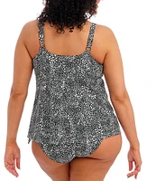 Elomi Plus Size Pebble Cove Scoop Neck Non-Wire Flutter Hem Tankini Swim Top