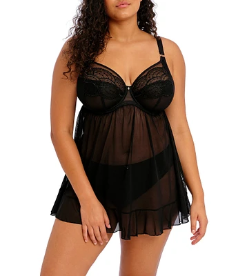 Elomi Priya Cut & Sewn Underwire Stretch Mesh Babydoll