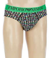 Emporio Armani Allover Vertical Logo Briefs