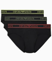 Emporio Armani Multicolored Waistband Briefs 3-Pack