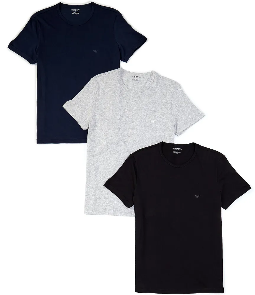 Emporio Armani Pure Cotton Crew Neck Undershirts 3-Pack