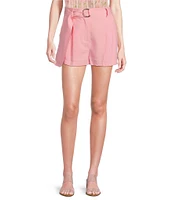 En Saison Bethany Linen Belted Pleated Front Shorts