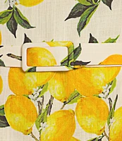 En Saison Blanca Lemon Print Square Neckline Sleeveless Tiered Mini Dress