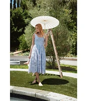 En Saison Brynlee Embroidery Scoop Neck Sleeveless Midi Dress