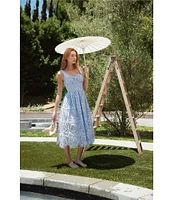 En Saison Brynlee Embroidery Scoop Neck Sleeveless Midi Dress