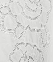 En Saison Chloe Floral Embroidered Crew Neckline Sleeveless Bubble Hem Mini Dress
