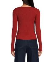 En Saison Colby Knit Tank and Caridgan Two-Piece Square Neck Long Sleeve Sweater