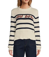 En Saison Helena Knit Stripe #double;C'est Bon#double; Crew Neck Long Sleeve Sweater