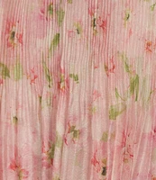 En Saison Josette Floral Printed Plisse Mock Neck Sleeveless Swing Top