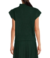 En Saison Karalie Knit Mock Neck Sleeveless Sweater Vest Top