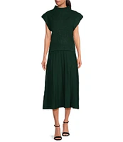 En Saison Karalie Knit Mock Neck Sleeveless Sweater Vest Top