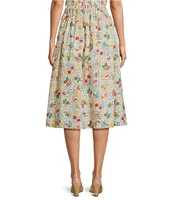 En Saison Nayeli Fruit Print Linen Blend Coordinating Midi Skirt
