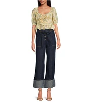 En Saison Nicola Wide Leg Cuff Jeans