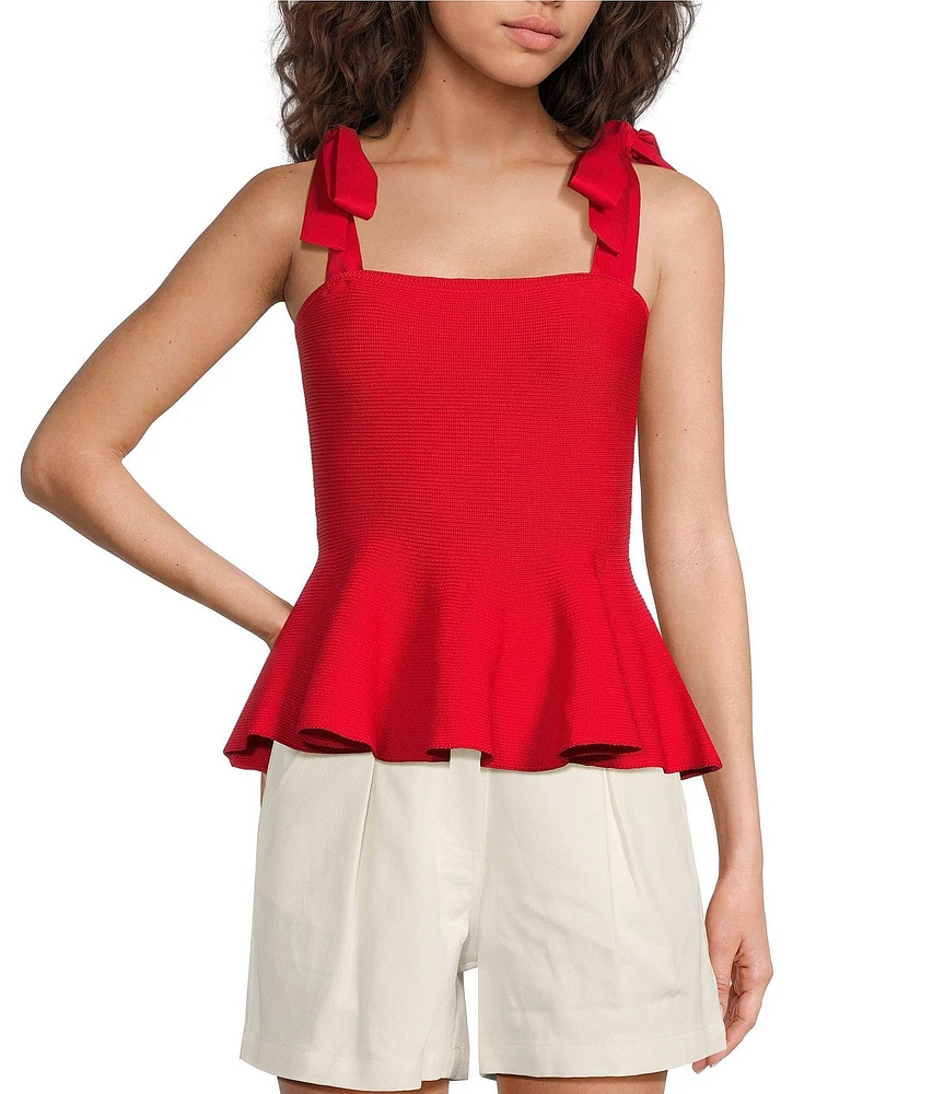 En Saison Payton Detachable Square Neck Sleeveless Peplum Top