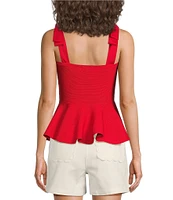 En Saison Payton Detachable Square Neck Sleeveless Peplum Top