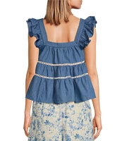 En Saison Tara Tier Ruffle Sleeve Babydoll Top