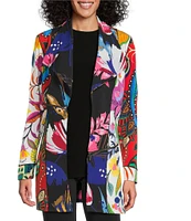 Eva Varro Barcelona Meghan Combo Print Shawl Collar Long Sleeve Jacket