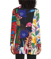 Eva Varro Barcelona Meghan Combo Print Shawl Collar Long Sleeve Jacket