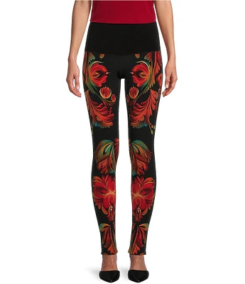 Eva Varro Feona Printed High Waist Straight Leg Pull-On Pants