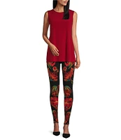 Eva Varro Feona Printed High Waist Straight Leg Pull-On Pants