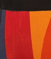 Eva Varro Geometric Brushstroke Print Elastic Waist Wide Flare Leg Coordinating Pants