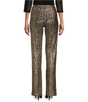 Eva Varro Gold Metallic Foiled Snakeskin Print Stitched Down Pants