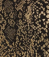 Eva Varro Gold Metallic Foiled Snakeskin Print Stitched Down Pants