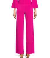 Eva Varro Knit Jersey Straight Wide-Leg Pull-On Pants