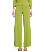 Eva Varro Knit Jersey Straight Wide-Leg Pull-On Pants