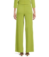 Eva Varro Knit Jersey Straight Wide-Leg Pull-On Pants