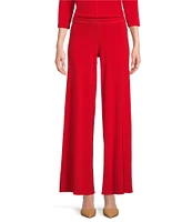 Eva Varro Knit Jersey Straight Wide-Leg Pull-On Pants