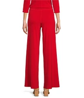 Eva Varro Knit Jersey Straight Wide-Leg Pull-On Pants